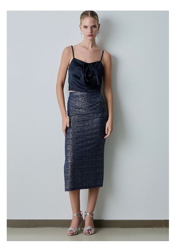 FALDA MIDI LUREX
