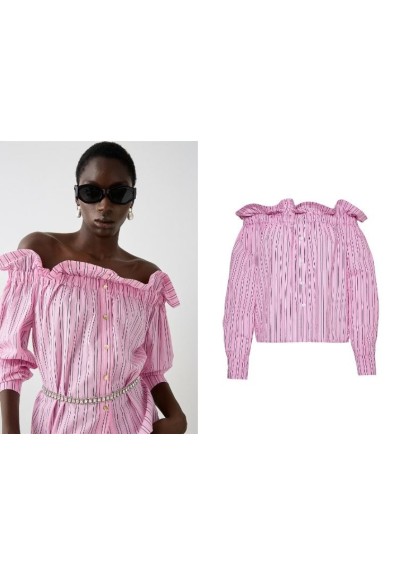BLUSA RAYAS ROSA