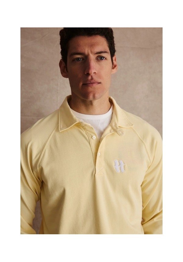 SUDADERA H RAYAS AMARILLA