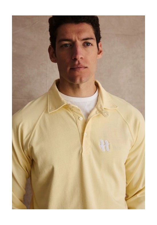 SUDADERA H RAYAS AMARILLA