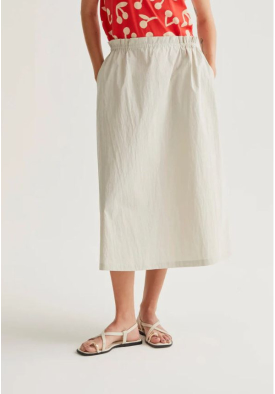 FALDA MIDI BLANCO ROTO