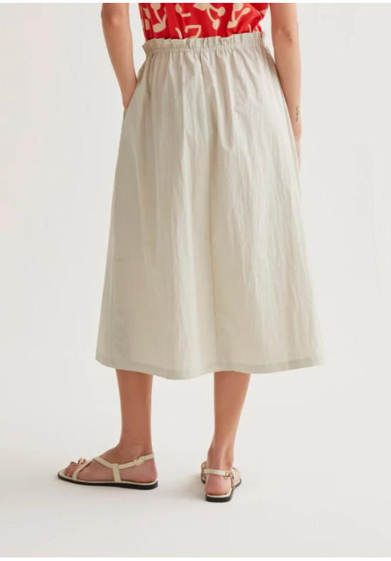 FALDA MIDI BLANCO ROTO