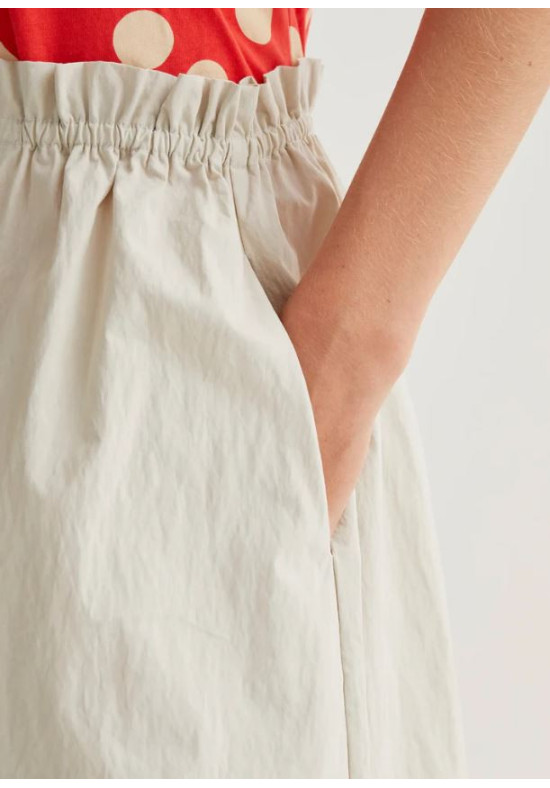 FALDA MIDI BLANCO ROTO