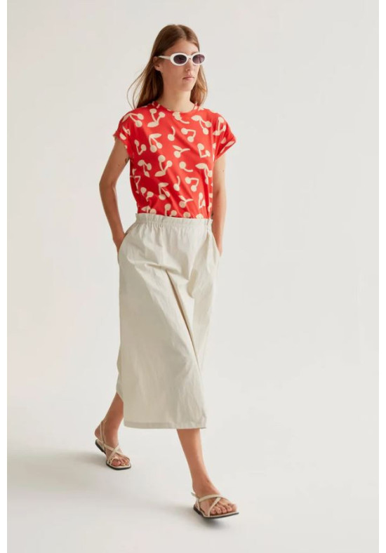 FALDA MIDI BLANCO ROTO