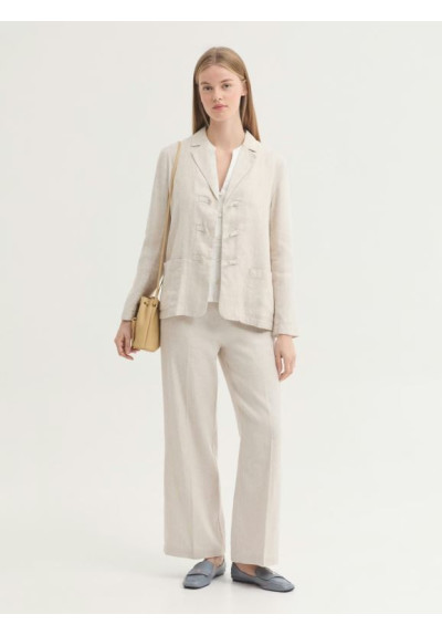 PANTALON LINO EN JACQUARD ESPIGA