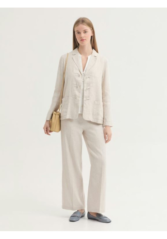 PANTALON LINO EN JACQUARD ESPIGA