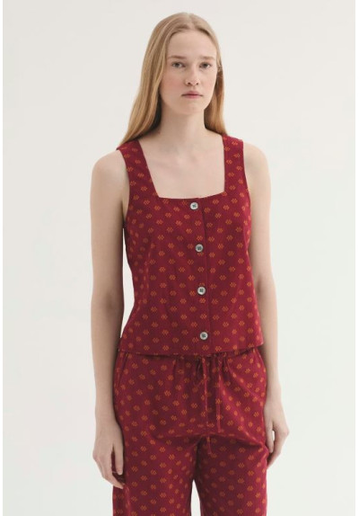 TOP DE JACQUARD CON TOPOS