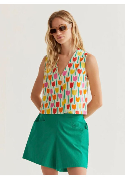 CHALECO PRINT TULIPANES