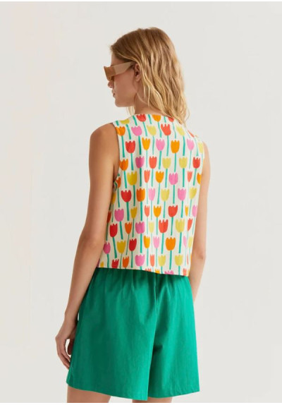 CHALECO PRINT TULIPANES
