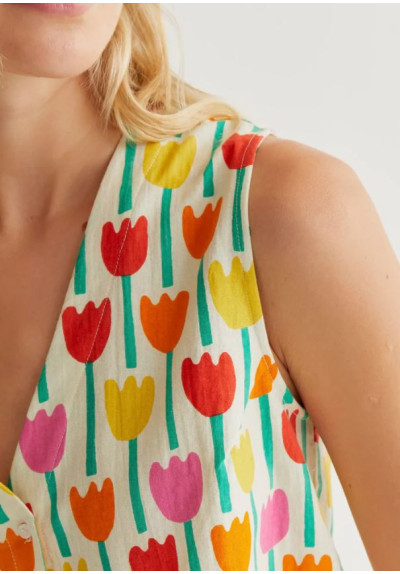 CHALECO PRINT TULIPANES