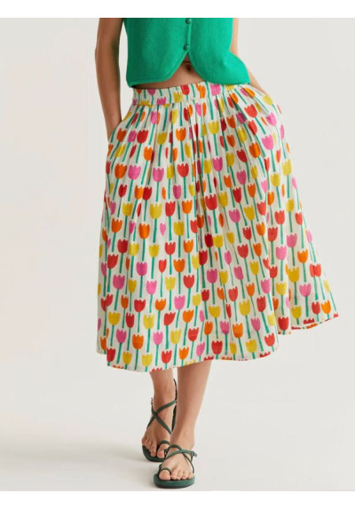 FALDA MIDI PRINT TULIPANESS