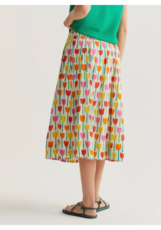 FALDA MIDI PRINT TULIPANESS