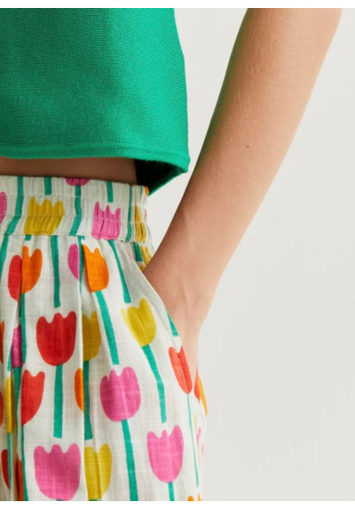 FALDA MIDI PRINT TULIPANESS
