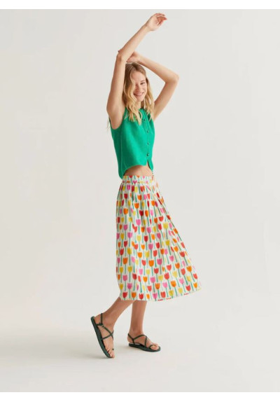 FALDA MIDI PRINT TULIPANESS