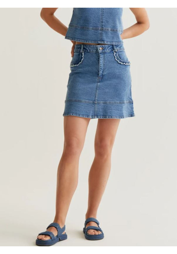 FALDA MINI DENIM AZUL