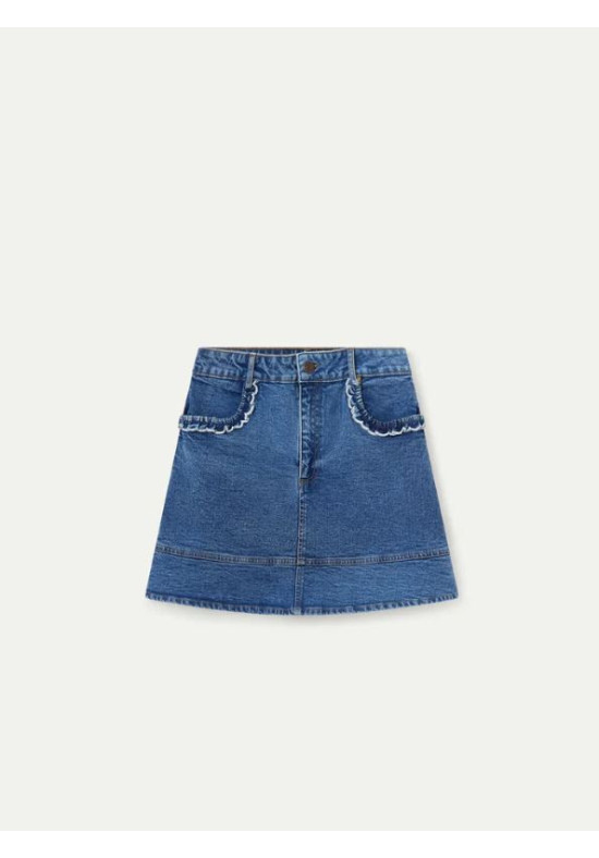 FALDA MINI DENIM AZUL