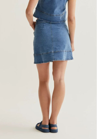FALDA MINI DENIM AZUL