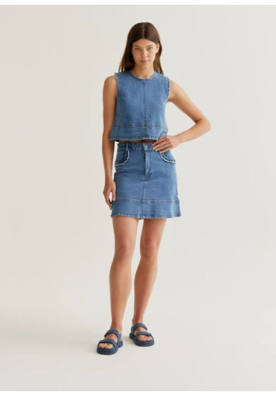 FALDA MINI DENIM AZUL