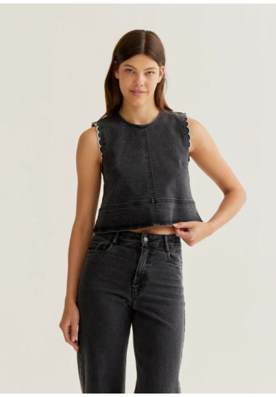 TOP DENIM NEGRO