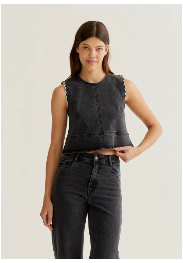 TOP DENIM NEGRO