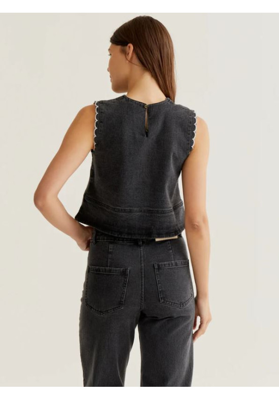 TOP DENIM NEGRO