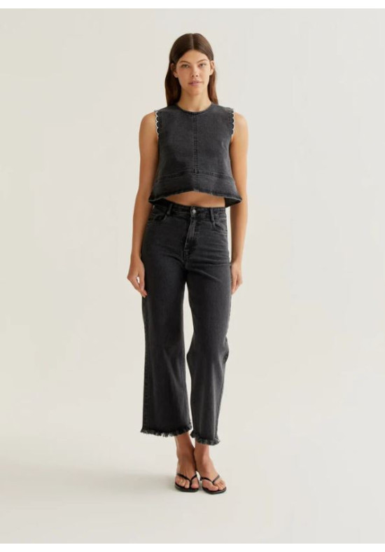 TOP DENIM NEGRO