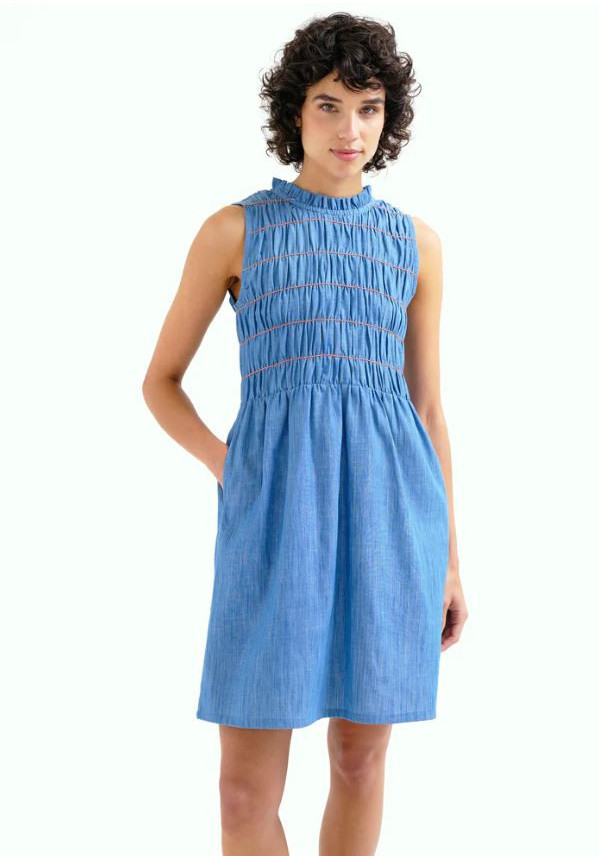 VESTIDO MINI CHAMBRAY AZUL