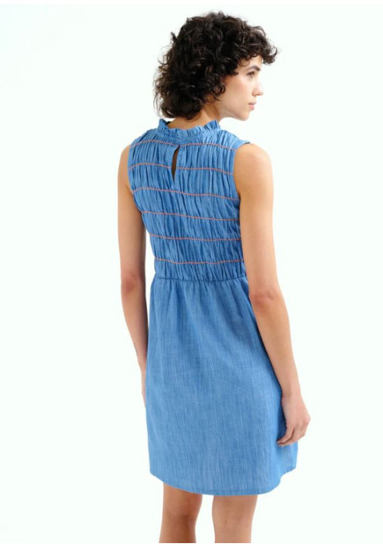 VESTIDO MINI CHAMBRAY AZUL
