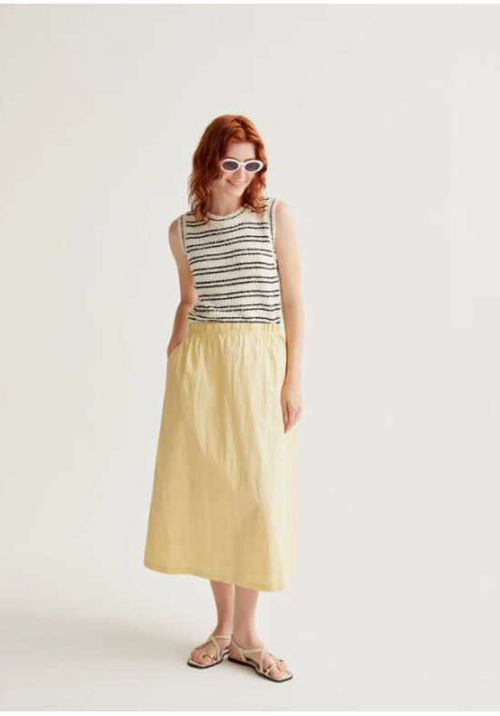 FALDA MIDI AMARILLO