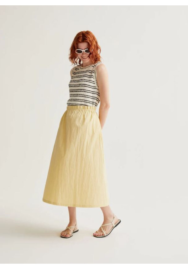 FALDA MIDI AMARILLO