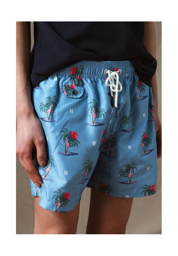 BAÑADOR PALMERAS AZUL