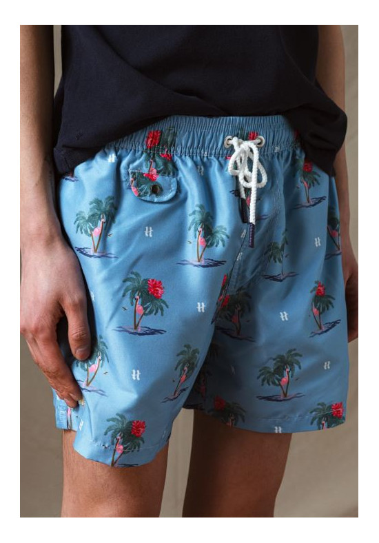 BAÑADOR PALMERAS AZUL
