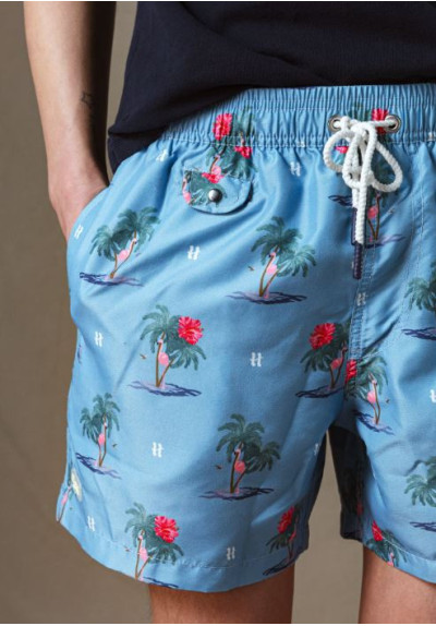 BAÑADOR PALMERAS AZUL