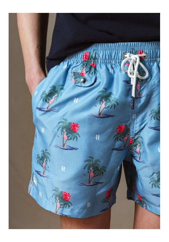BAÑADOR PALMERAS AZUL