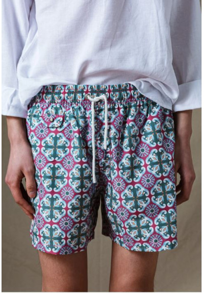 BAÑADOR GEOMETRICO BURDEOS