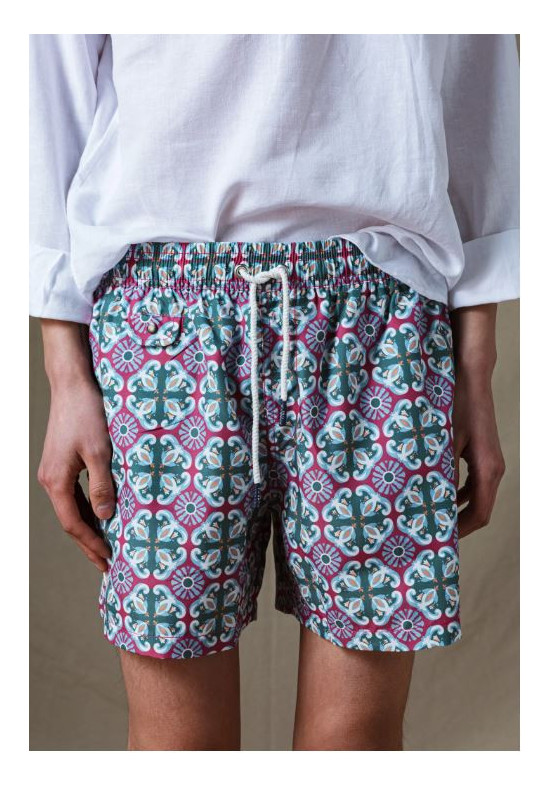 BAÑADOR GEOMETRICO BURDEOS