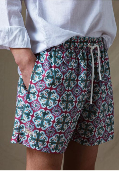 BAÑADOR GEOMETRICO BURDEOS