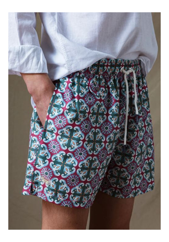 BAÑADOR GEOMETRICO BURDEOS