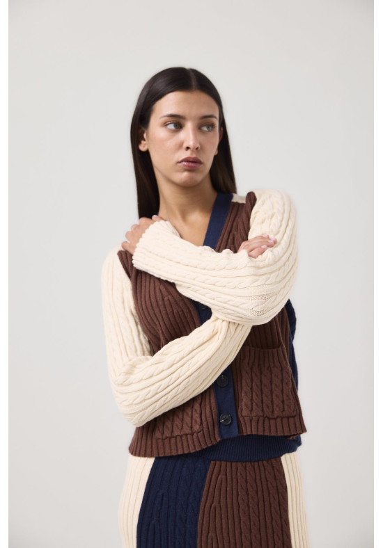 CARDIGAN TRICOLOR